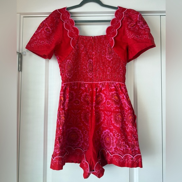 Farm Rio Red Olivia Cut Out Romper Size Small NWT - Picture 5 of 8